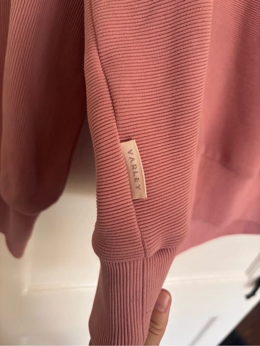 Varley Hawley half zip in Dusty Rose Pink size S